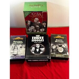 Three Stooges Complete DVD Collection Kings of Comedy VHS Box Set Bundle
